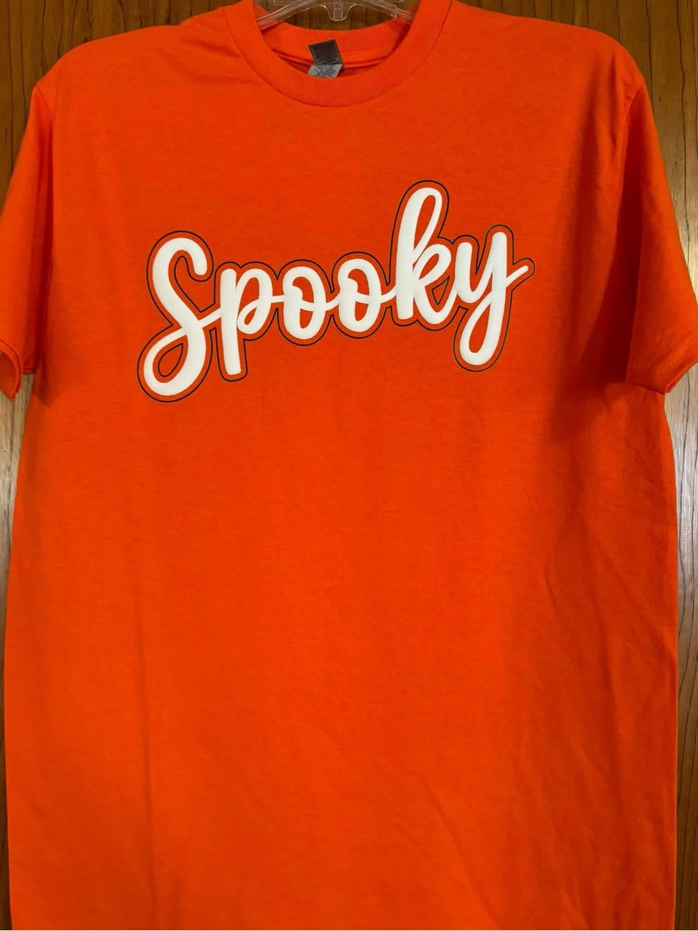 Halloween Orange 'Spooky' Graphic Shirt M